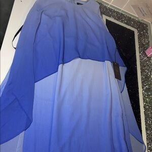 Vince Camuto Blue Ombre Asymmetrical Dress